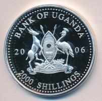 Uganda 2006. 2000Sh Ag "Futball hírességei - Brazília Roberto Carlos" T:PP tanúsítvánnyal Uganda 2006. 2000 Shilling Ag "Hall of Fame of football - Roberto Carlos" C:PP