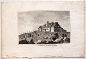 cca 1840 BUdapest Gellért hegyi csillagvizsgáló acélmetszet 22x15 cm