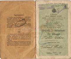 1908 Útlevél 30f benyomott okmánybélyeggel