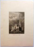 cca 1840 Rohbock: Bécs Stefanskirche acélmetszet / Vienna steel-engraving 12x16 cm paszpartuban