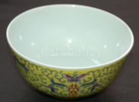 Kínai jelzéssel ellátott porcelán műzlis tányér / Chinaware carael bowl with Chinese mark 12x6cm