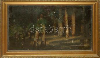 Jelzés nélkül: Nyírfaliget, olaj-vászon, 61x41cm, keretben (sérült)