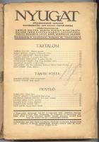 A nyugat 4 db száma egybekötve: 1916/6., 1917/6., 1917/22., 1924/7. Mind kissé szakadozottak