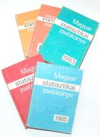 1981-1985  5db Magyar statisztikai zsebkönyv, Statisztikai Kiadóvállalat