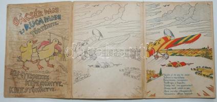 cca 1930 Gácsér Dani és Ruca Panni története. Kifestős képeskönyv kisgyerekeknek (használt)