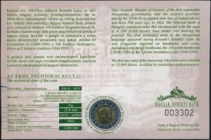 2002. 100Ft "Kossuth" elsőnapi veret sorszámozott díszlapon T:BU + 2003. 20Ft "Deák F...