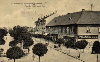 Kiskunfélegyháza Piac tér, Holló Lajos utca, Frankl Ede kereskedése