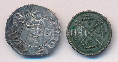 1141-1162. Denár Ag "II. Géza" (0.20g) + 1358-1371. Denár Ag "I. Lajos" (0.52g) T:2-T:2 Huszár 152./542., Unger I 72./429.v