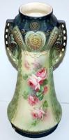 Nagyméretű bécsi szecessziós porcelán váza alján kis lepattogzásokkal / Viennese art nouveau porcelain vase with minor faults on bottom 32cm