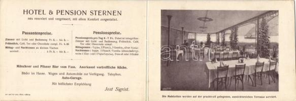 Flüelen Hotel Sternen, SS Germania folding card (non pc)