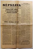 1956 október 29. Népszava c. folyóirat száma Nagy Imre rádióbeszédéről szóló cikkel
