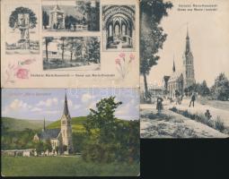 Budapest - 3db régi képeslap, II. Máriaremete, templom