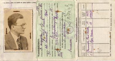 1933 Vadászigazolvány