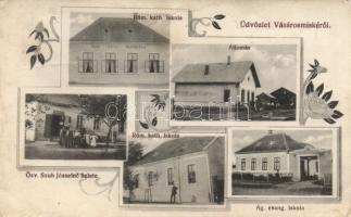 Vásárosmiske Vasútállomás, Özv. Szuh Józsefné üzlet, Római katolikus és evangélikus iskola (b)