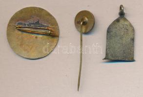 ~1940. 3db különböző zománcozott eszperantó jelvény T:1-,2