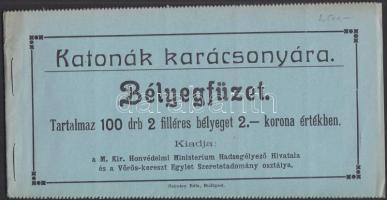 1915 Katonák Karácsonyára 2f segélybélyeg 100 db-ot tartalmazó teljes füzet
