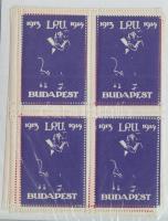 1913-1914 IPU levélzáró négyestömb kék és piros színben