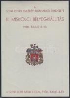 1938 A Szent István emlékév alkalmából rendezett III. Miskolci Bélyegkiállítás emlékblokk