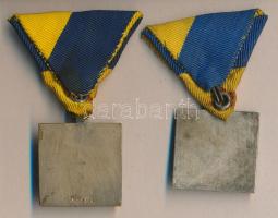 ~1925. "A Magyar Athletikai Szövetség" Br és ezüstözött Br szögletes díjérmek (30x30mm) me...