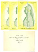 1935  3db alkalmi levelezőlap és egy meghívó az VI. Nemzetközi Főiskolai játékokra, Budapestre