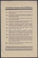 cca 1944 Szovjetellenes röplap: a bolsevizmus 10 bűne