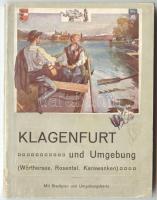 1909 Klagenfurt és környéke német nyelvű útikönyv térképpel