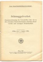1931 DDSG Schmuggelverbot csempészeti tilalom. Tiltott cikkek jegyzéke, szabályozás a Duna-menti ors...