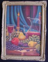 Jász Á. jelzéssel: Csendélet, olaj-vászon, 36x49cm, keretben