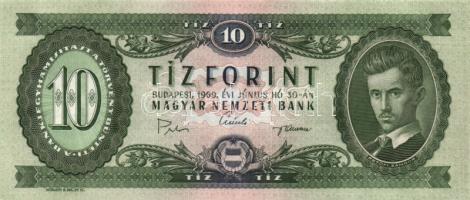 1969. 10Ft (3x) egymás utáni sorszámmal! T:II hajtva,de nem törve