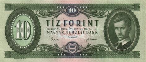 1969. 10Ft (3x) egymás utáni sorszámmal! T:II hajtva,de nem törve