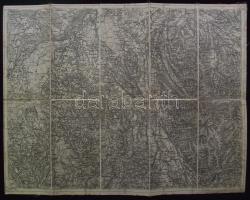 1880 Felső-Ausztria vászontérképe 52x40cm