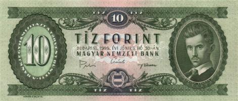 1969. 10Ft (5x) közeli sorszámokkal T:II hajtva,de nem törve