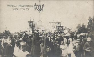 1919 Martonos, Hadi emlék, első világháborúból hazatérő katonák felvonulása / WWI Hungarian soldiers, military parade, photo