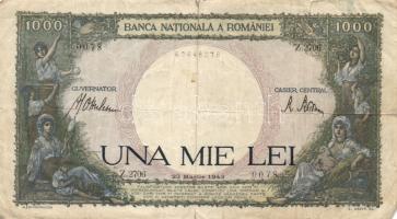 Románia 1943.3.23. 1000L + 1943.9.1. 2000L T:III Romania 1943.23.3. 1000 Lei + 1943.1.9. 2000 Lei C:F