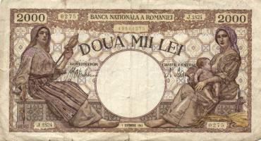 Románia 1943.3.23. 1000L + 1943.9.1. 2000L T:III
Romania 1943.23.3. 1000 Lei + 1943.1.9. 2000 Lei C:...