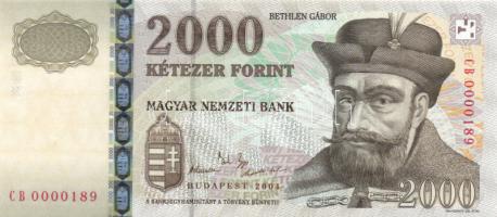 2004. 2000Ft "CB 0000189" T:I