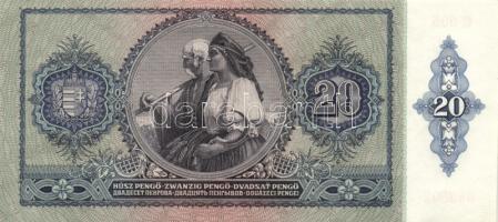 1941. 20P "005" (4x) egymás utáni sorszámmal! T:I- apró sarokkopás