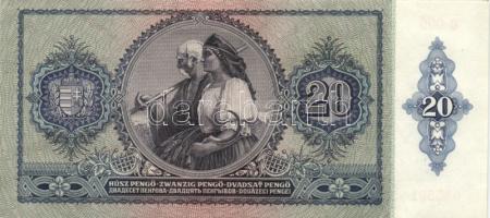 1941. 20P "005" (4x) egymás utáni sorszámmal! T:I- apró sarokkopás