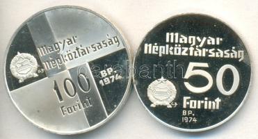 1974. 50Ft Ag + 100Ft Ag "50 éves az MNB" T:PP