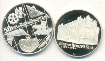 1974. 50Ft Ag + 100Ft Ag "50 éves az MNB" T:PP