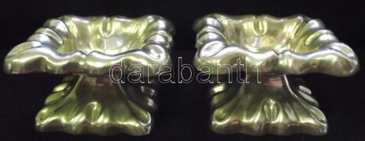 1858 Bécsi antik ezüst (Ag) fűszertartó pár T&C mesterjellel és 13 latos ezüstjelzéssel / A pair of antique, Viennese silver spice holders with T&C maker's mark 6x5,5x3,5cm, 25,7gr, 27gr