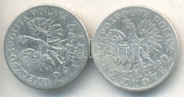 Lengyelország 1936. 2Zl Ag (2x) T:3
Poland 1936. 2 Zlotyzh Ag (2x) C:F