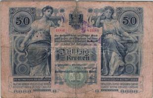 1902. 50K lila felülbélyegzéssel T:III/III-