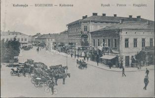 Kolomyja main square with the shop of Moses Deutsch
