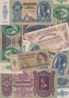 Vegyes bankjegy tétel, közte koronák pengők és néhány külföldi papírpénz, összesen 41db, szebb darab...