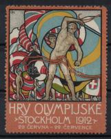 1912 Stockholmi olimpia cseh nyelvű levélzáró / Olympic games Stockholm, Czech language label