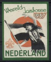 1937 Hollandia világjamboree levélzáró / Holland world jamboree label