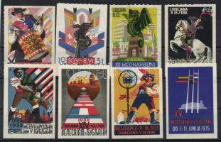 1933 Ljubljanai vásár 8 klf levélzáró / Ljubljana fair, 8 different labels