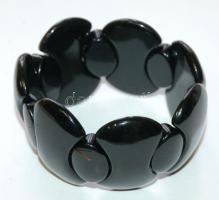Csiszolt fekete achát karkötő / Agate bracelet