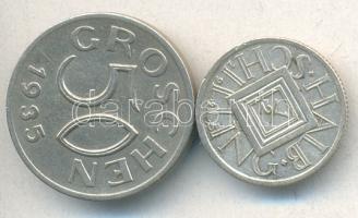 Ausztria 1925. 1/2Sch Ag + 1935. 50Gr T:2 Austria 1925. 1/2 Schilling Ag + 1935. 50 Groschen C:XF